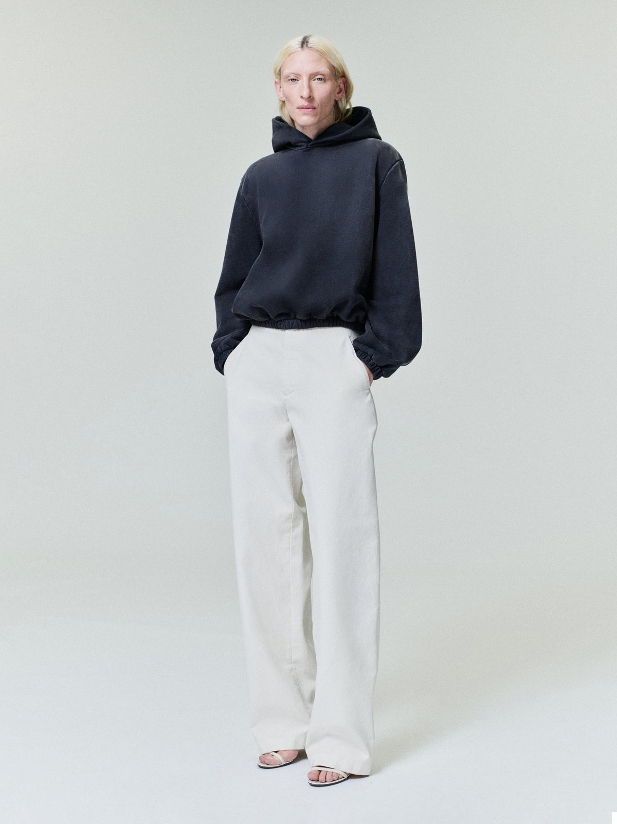Womens Sunfaded Classic Half Raglan Fleece Hoodie