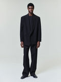 Double-Breasted Wool Poplin Shawl Collar Jacket