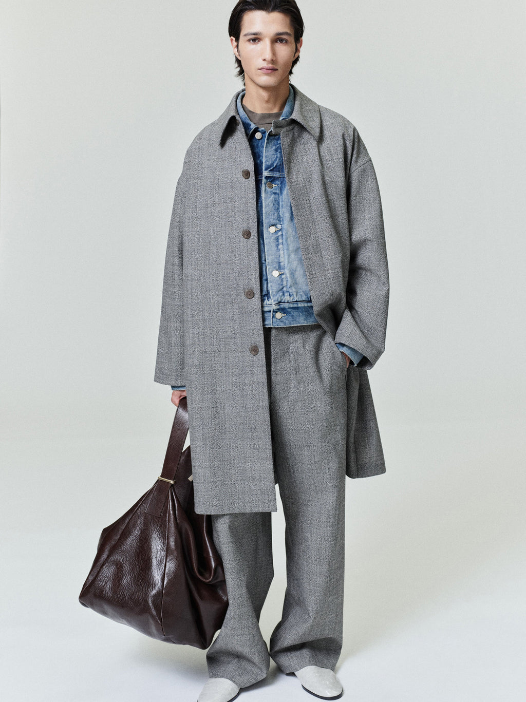 Mouline Wool Relaxed Trench Coat