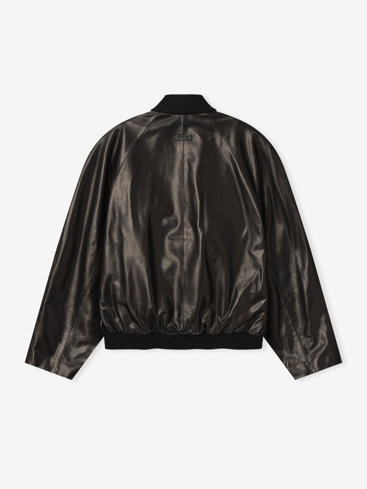 Leather Raglan Bomber Jacket