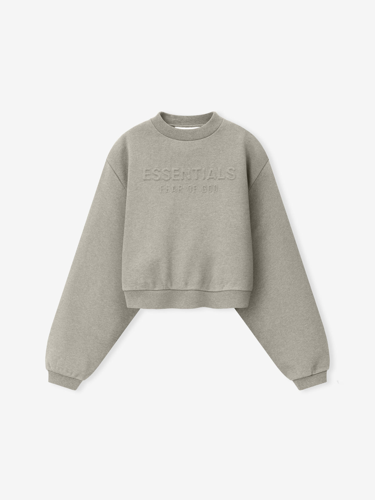 Womens Embossed FW26 Modern Cropped Crewneck