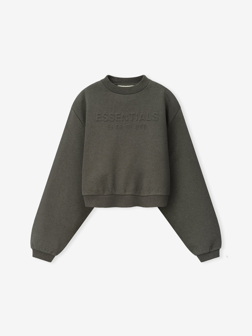 Womens Embossed FW26 Modern Cropped Crewneck