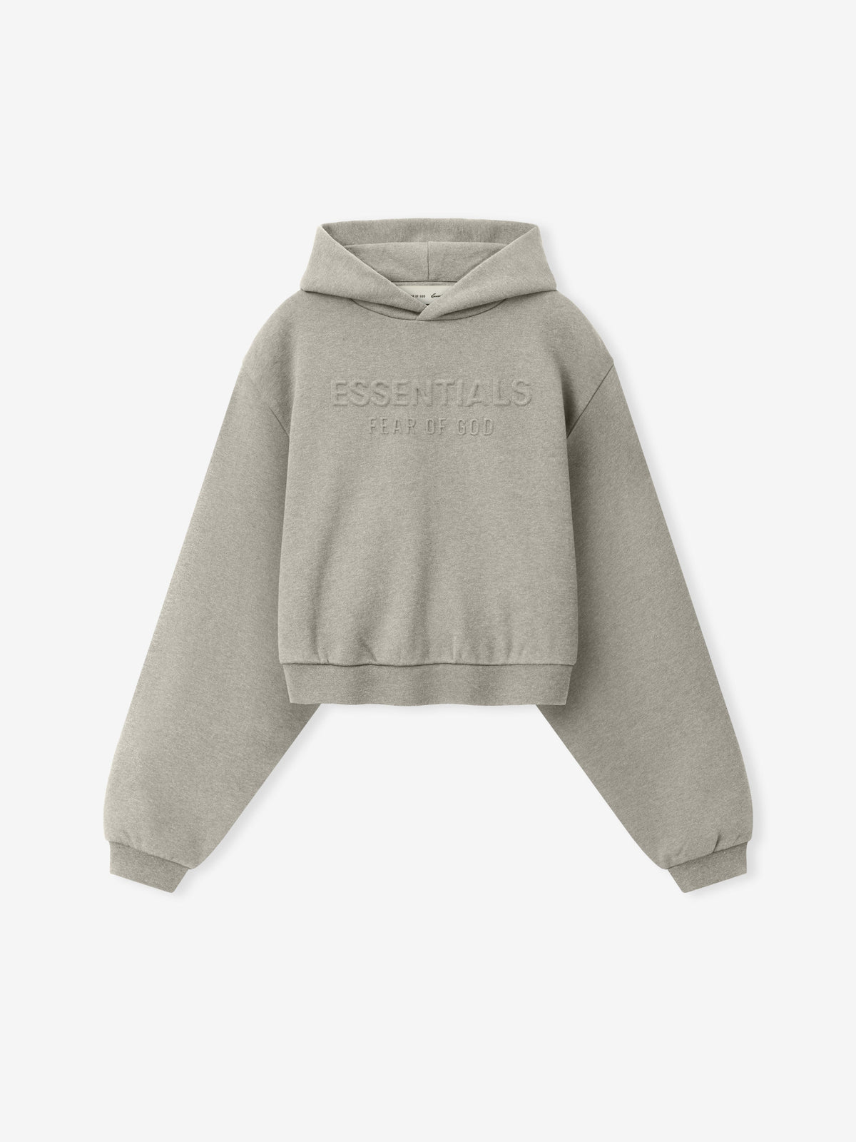 Womens Embossed FW26 Modern Cropped Hoodie