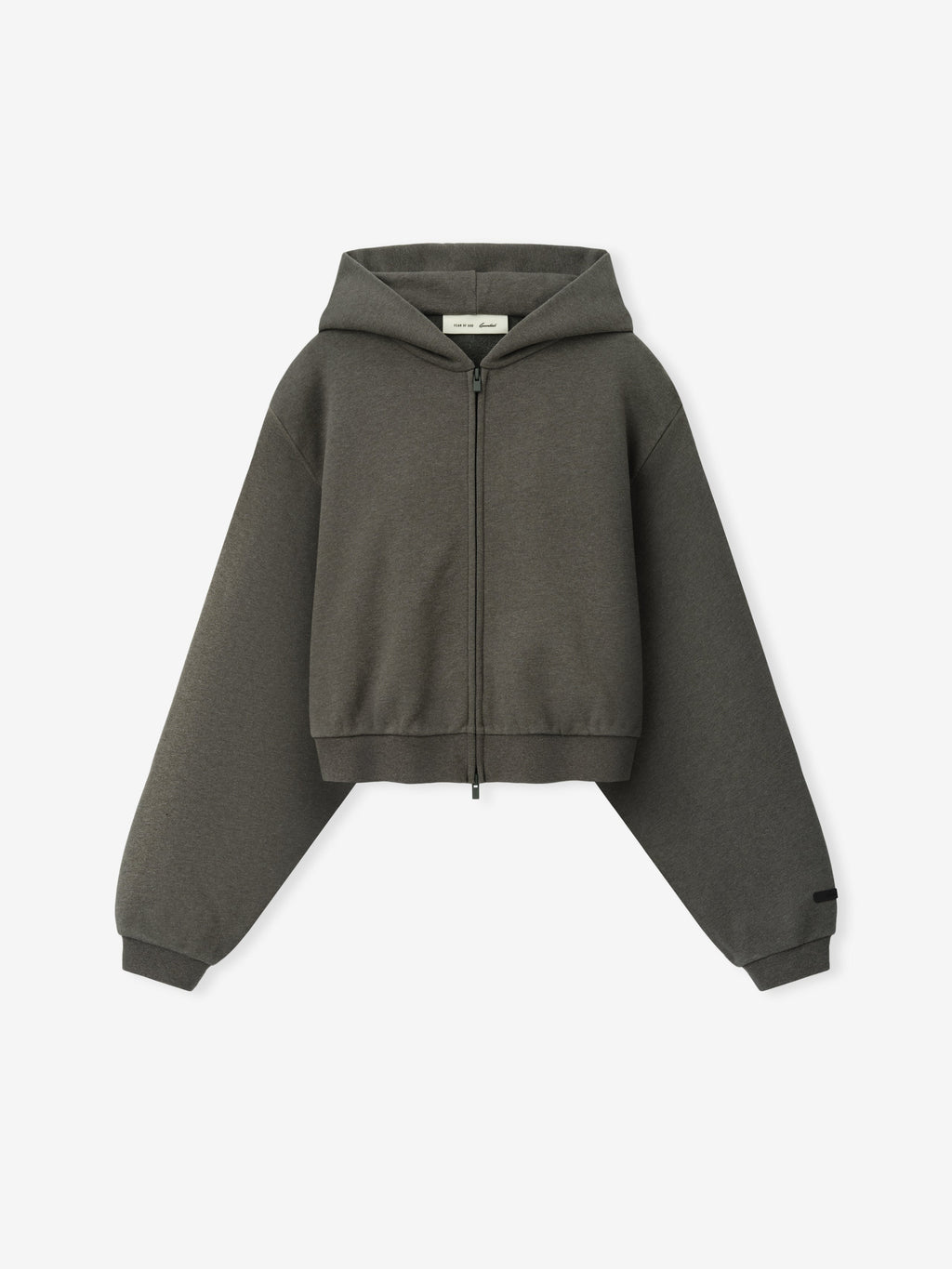 Womens Embossed FW26 Cropped Zip-Up Hoodie